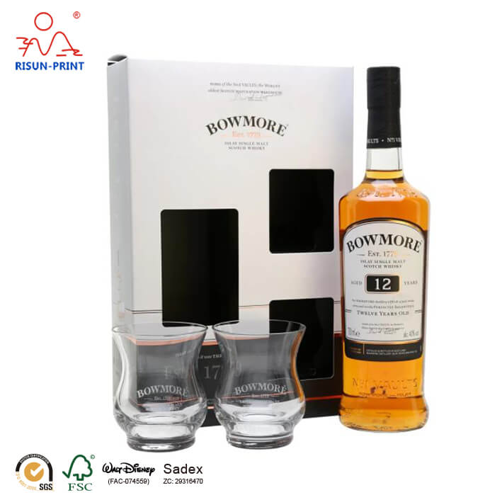 威士忌酒盒,Bowmore12年禮品包裝酒盒旭升定制